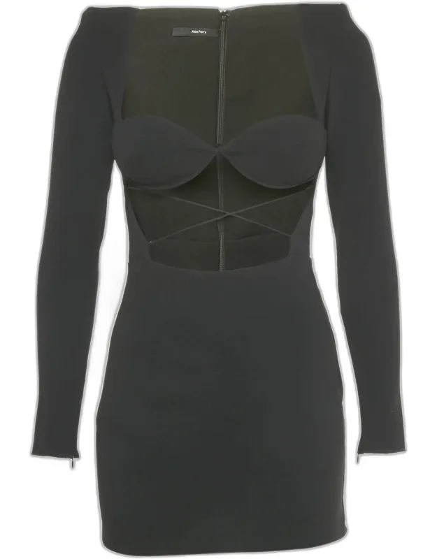 Crepe Cut-out Mini Dress