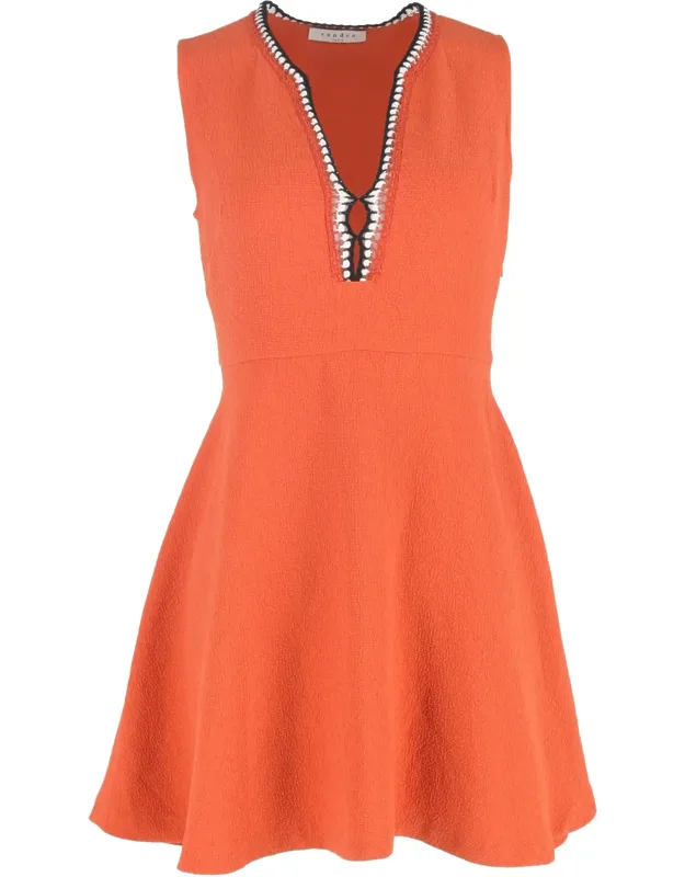 Plunge Neckline Mini Dress