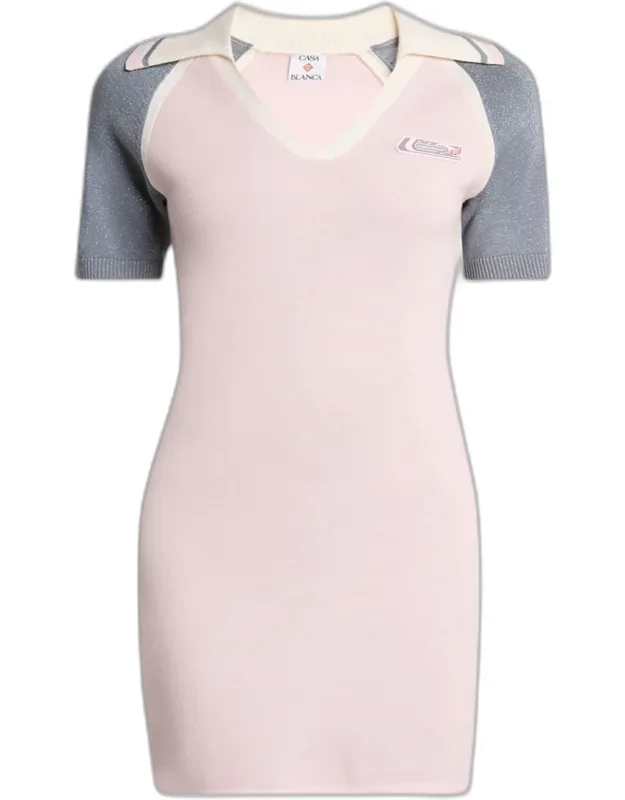 Metallic Mini Polo Dress