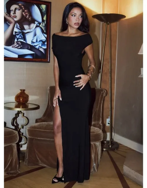 Draped Tie Back Maxi Dress