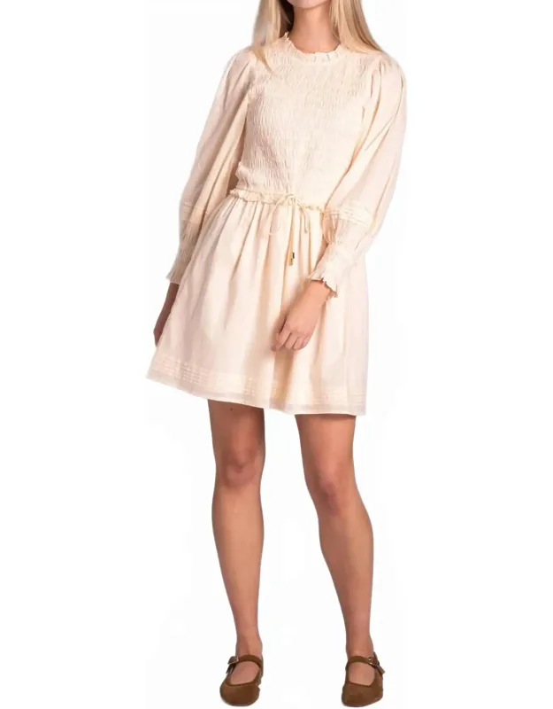 Brooke Mini Dress With Elasticized Neckline And Pockets