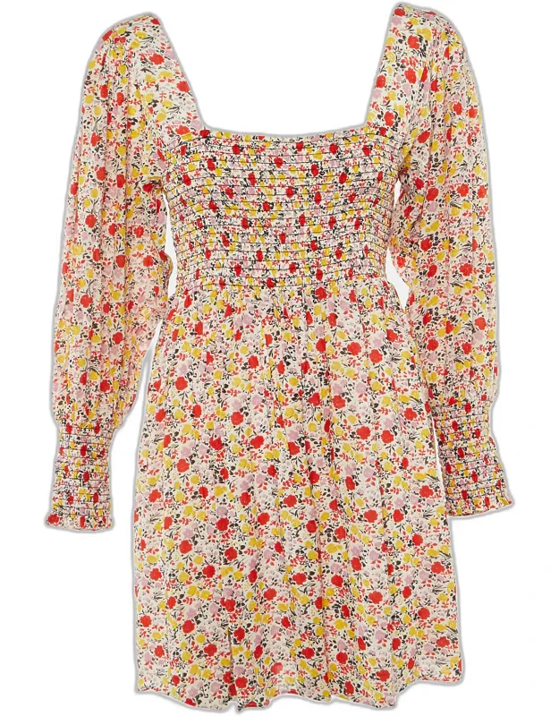 Floral Print Crepe Mini Dress