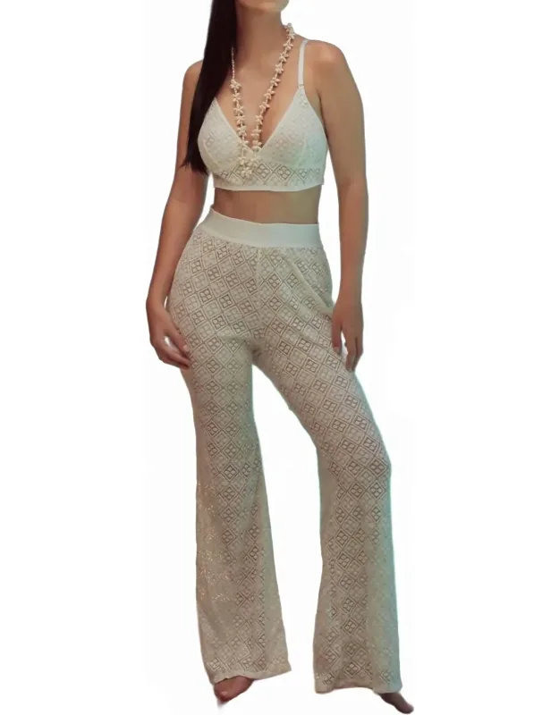 Geo Lace High Rise Flare Pants
