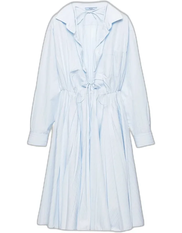 Tie-front Cotton Dress