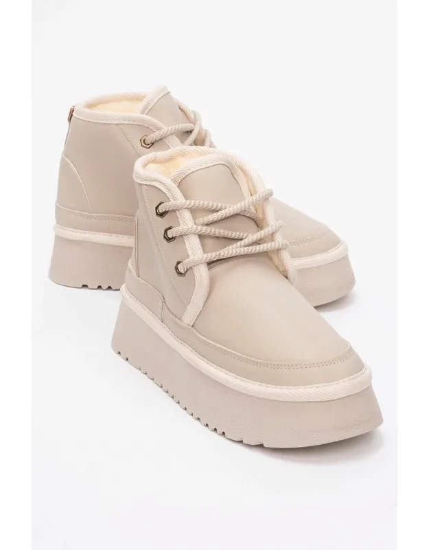 Ovela Chunky Boot With 2.0" Heel And Faux-fur Warm Lining