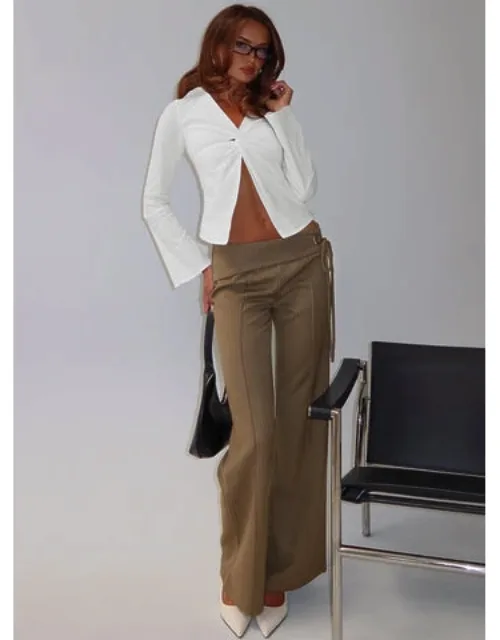 Eyelet Fitted Suit Pants