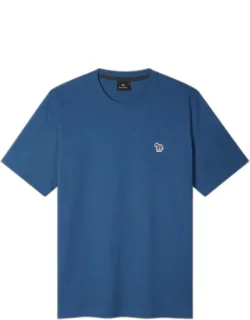 Mid Blue Organic Cotton Zebra Logo T-shirt
