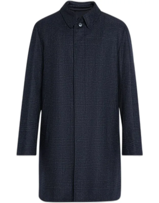 Plaid Wool/silk Coat