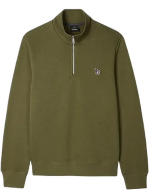 Organic Cotton Zebra Logo Half-zip Sweatshirt