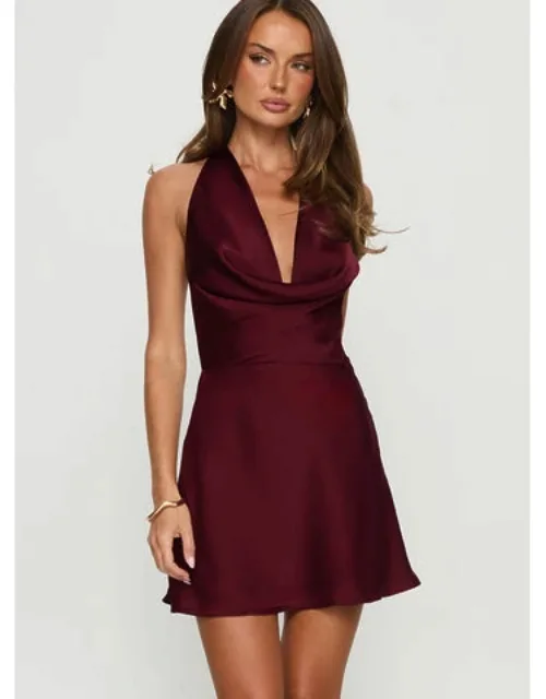 Halter Plunge Mini Dress