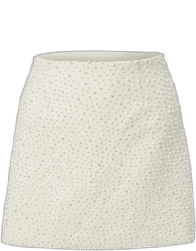 Pearly Embellished Mini Skirt
