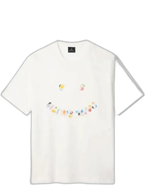 Casual-fit 'happy' T-shirt