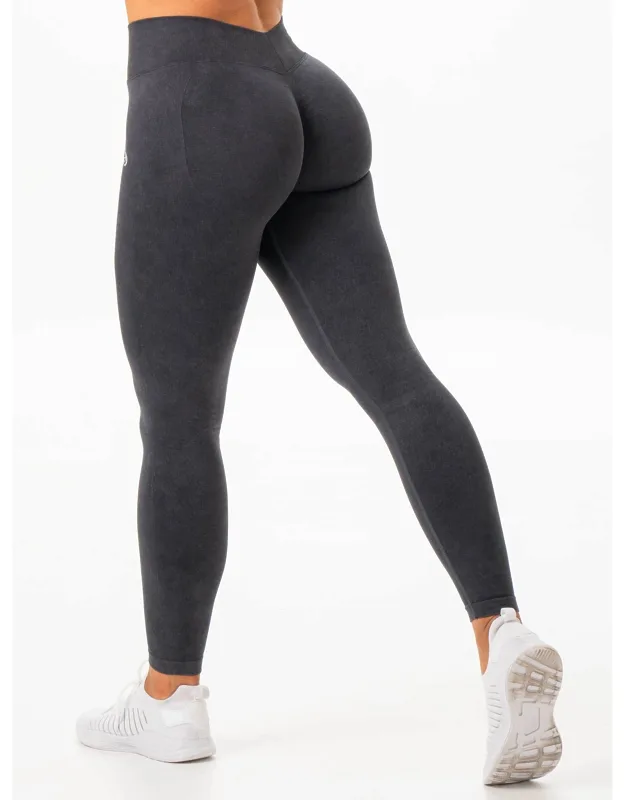 Stonewash Seamless V Back Leggings