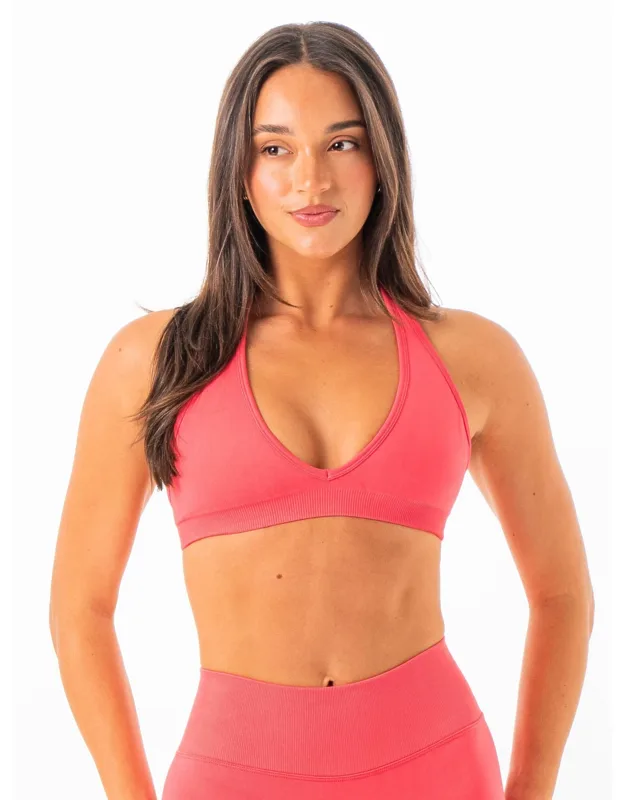 Sculpt Seamless Halter Bra - Ultimate Comfort, Open Back