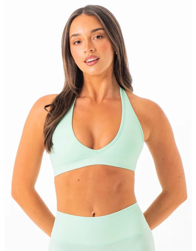 Sculpt Seamless Halter Bra - Ultimate Comfort, Open Back