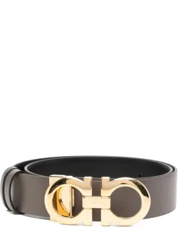 Ferragamo Leather Belt Adjustable Fit Tonal Stitching