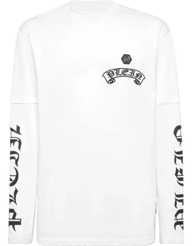 Double Sleeve T-shirt With Banner Embroidery