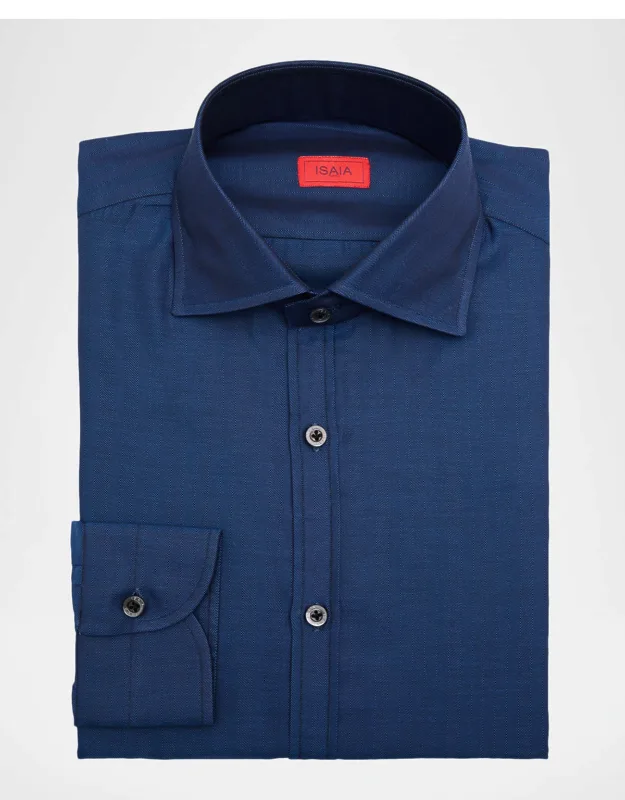 Cotton Micro-herringbone Dress Shirt