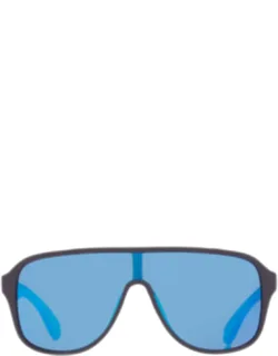 Polarized Blue Mirror Shield Sunglasses