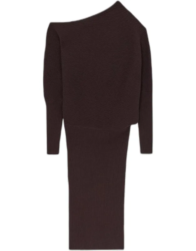One-shoulder Rib Knit Dress