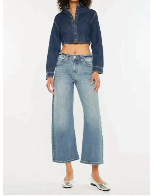 Mid Rise Loose Barrel Fit Jeans