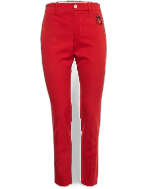 Embroidered Wool Trousers