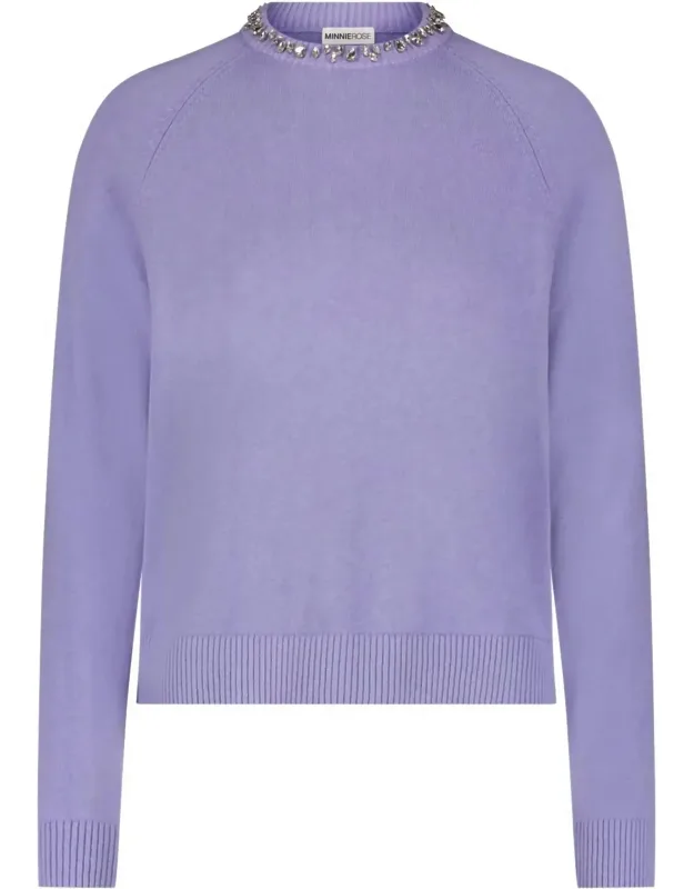 Cotton Cashmere Jewel Neck Sweater