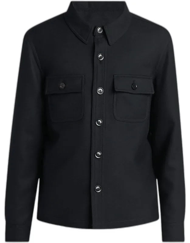 Wool And Silk Double Pocket Jacket