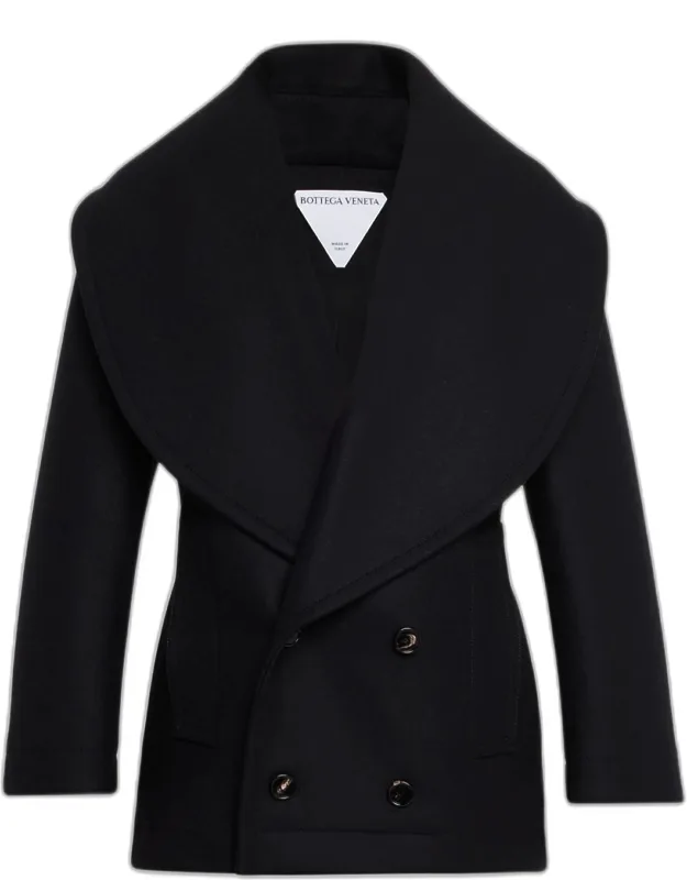 Wool Double-breasted Shawl Coat