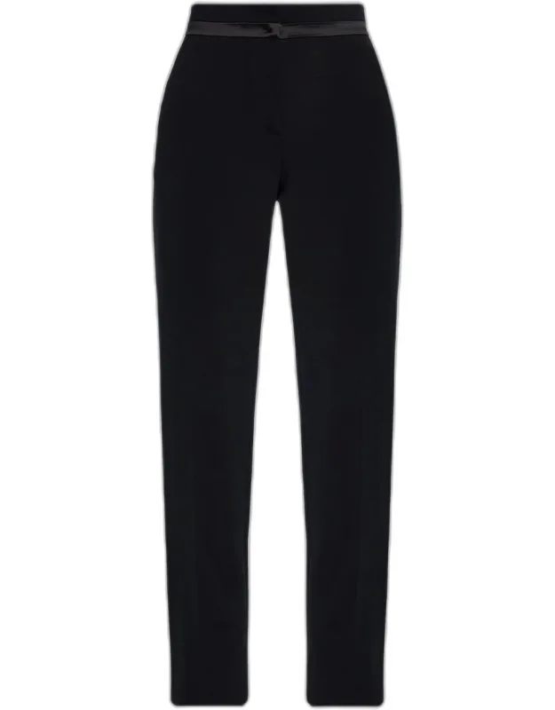 Satin-waist Straight-leg Trousers