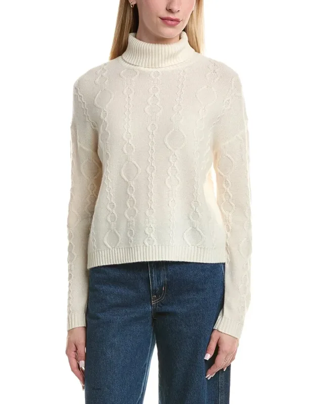 Modern Cable Turtleneck Wool & Cashmere-blend Sweater