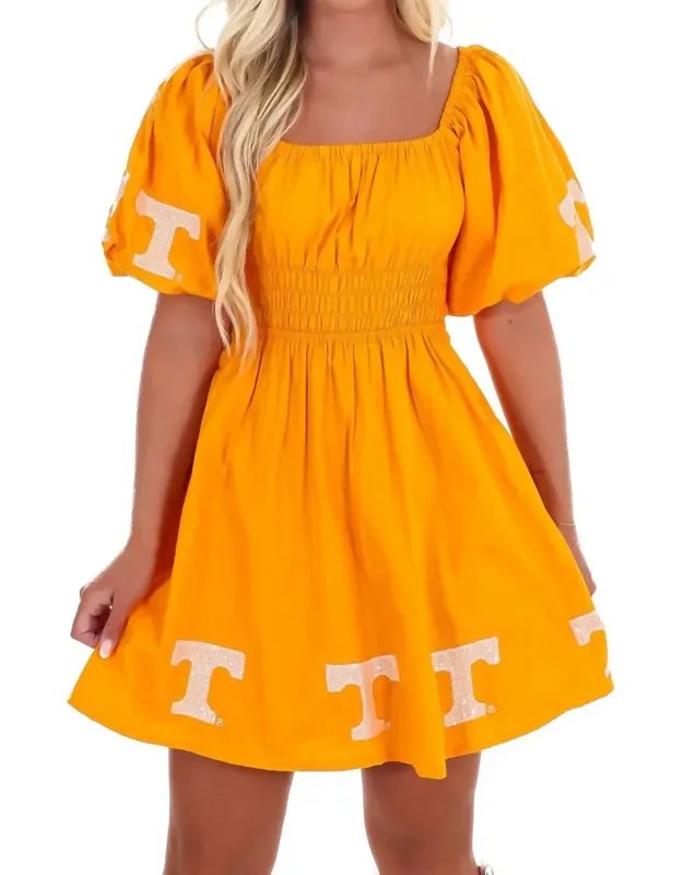 University Of Tennessee Puff Sleeve Mini Dress