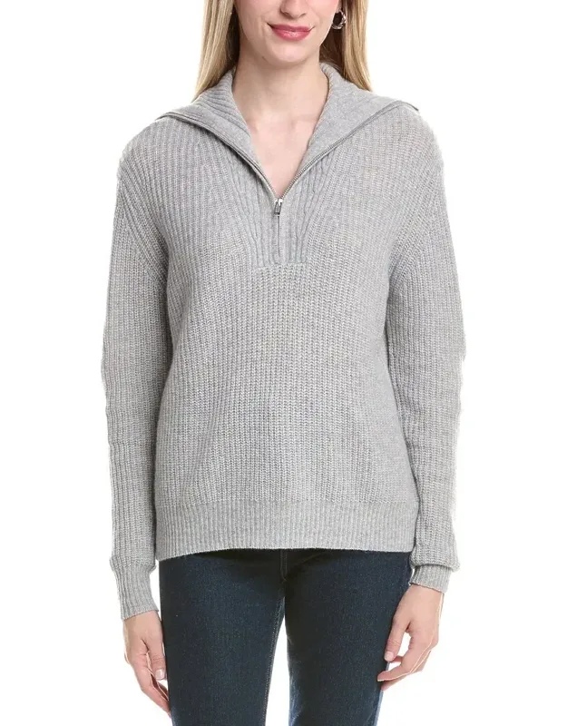 Shaker 1/2-zip Mock Neck Sweater