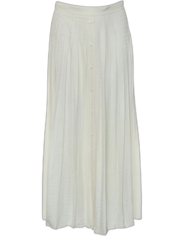 Logo-jacquard Silk Pleated Skirt