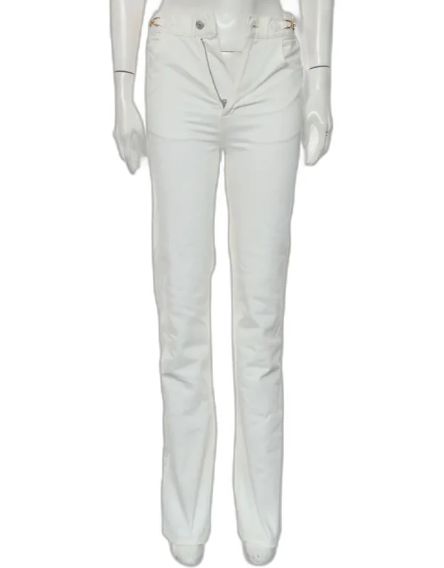 White Cotton Triomphe Straight Jeans