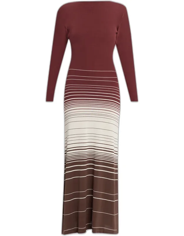 Striped Twist-back Maxi Dress