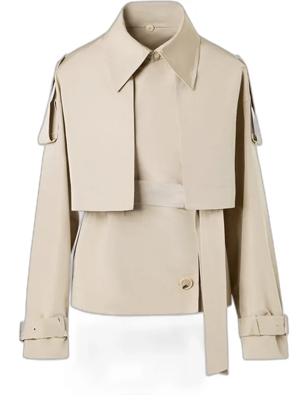 Duo Ottoman Silk Trench Coat With Bolero