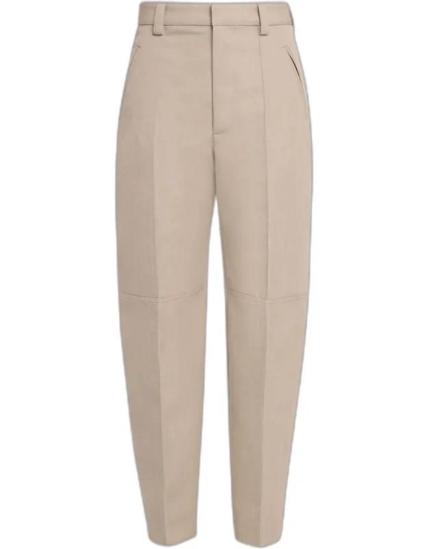 High-rise Tapered-leg Zip-hem Trousers