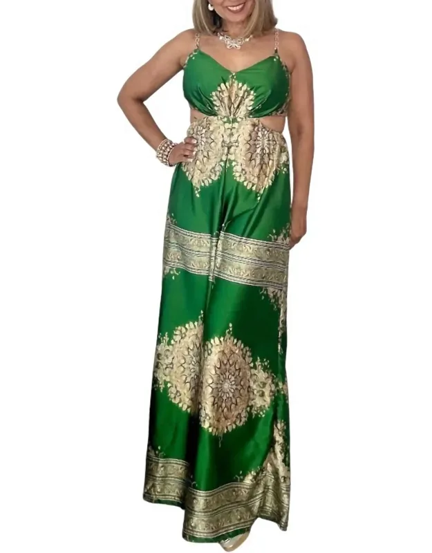Cut-out Back Tied Shoulder Jumpsuit
