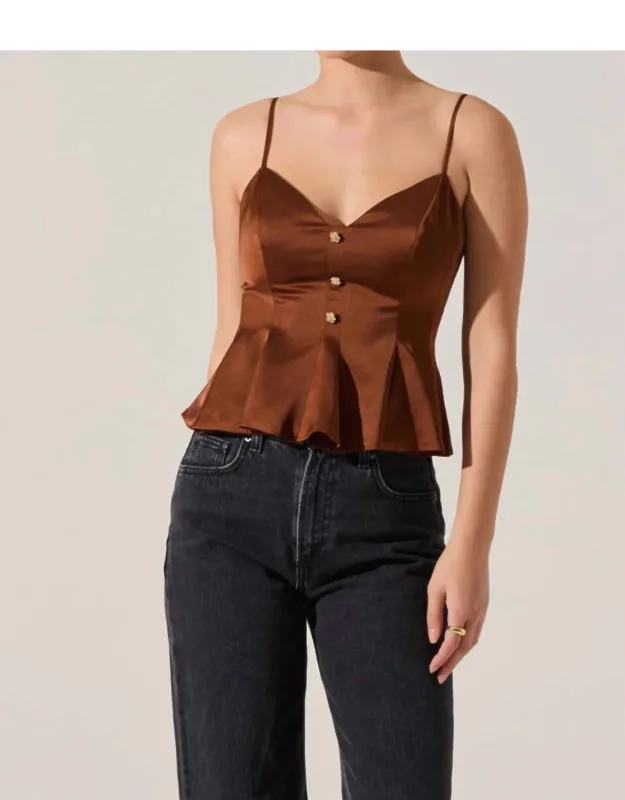 Satin Pleated Peplum Top