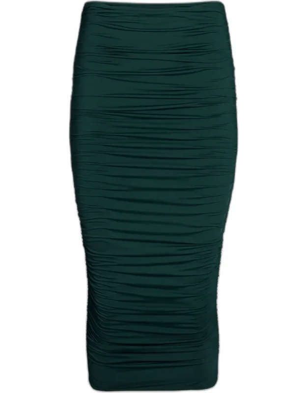 Darcy Mid-rise Ruched Midi Skirt