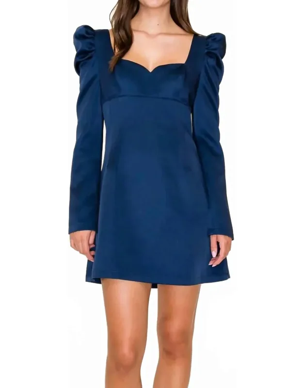 Sweetheart Neck Puff A-line Mini Dress