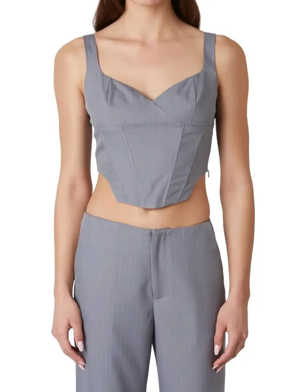 Pin Stripe Corset Top