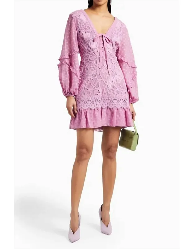 Malicha Crocheted Lace And Fil Coupé Georgette Mini Dress