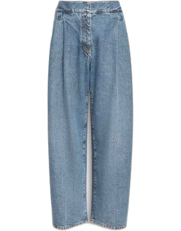 Wide Pleated Jeans