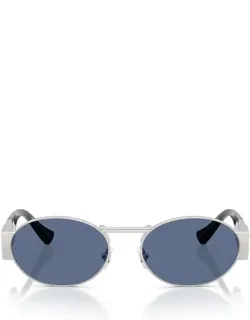 Versace Eyewear Sunglasses Oval Silver Metal Italy