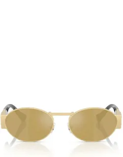 Versace Eyewear Sunglasses Oval Gold Metal Italy
