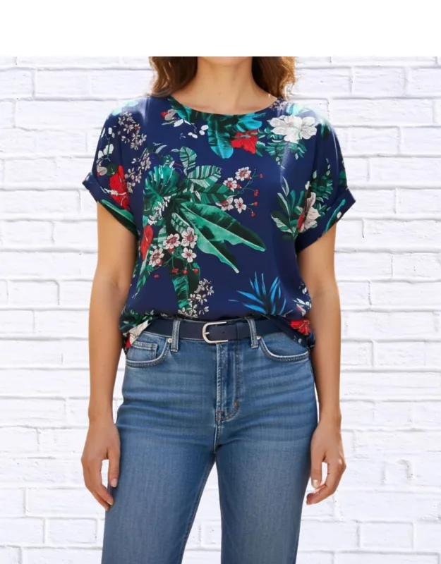 Tropical Floral Viscose Blouse