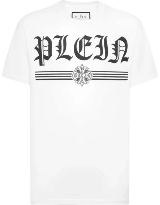 Round Neck T-shirt With Cotton Jersey And Pattern Printed On The Front