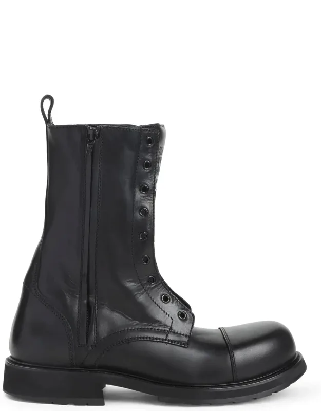 Boots With Round Toe And Zip Fastening
